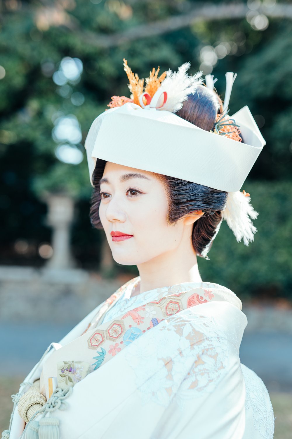 白無垢と綿帽子の花嫁の和装ウエディング（糸島写真館）