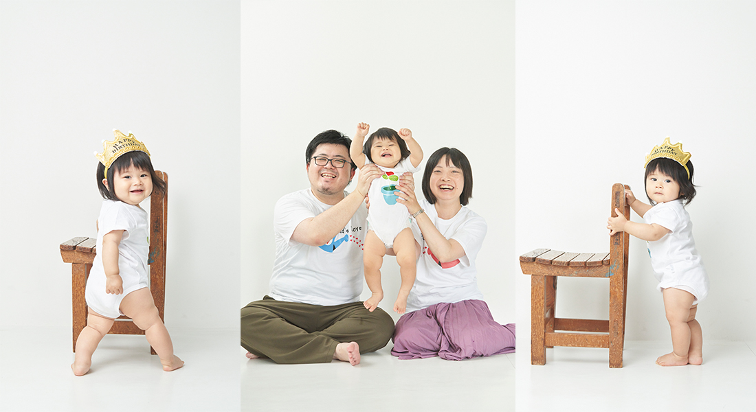 糸島写真館で撮影した１歳誕生日記念写真