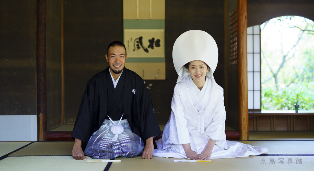 糸島写真館の松風園での結婚式前撮り写真